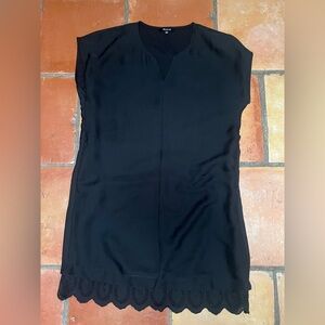 Madewell Black Shift Dress with Lace Hem
